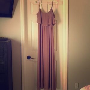 CAITLIN RUFFLE MAXI DRESS ~ ANTIQUE ROSE CHIFFON